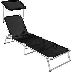 Cadeira Espreguiçadeira Textilene Alumínio Buzios Preto