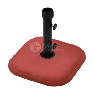 Base para Ombrelone Quadrada de Concreto 11 Kg Vermelha