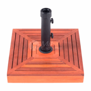Base para Ombrelone Quadrada em Concreto com Revestimento de Madeira 25 Kg