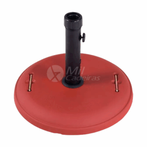 Base para Ombrelone Redonda de Concreto 22 Kg Vermelha