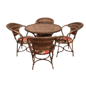 Conjunto de Mesa com 4 Cadeiras em Fibra Sintética