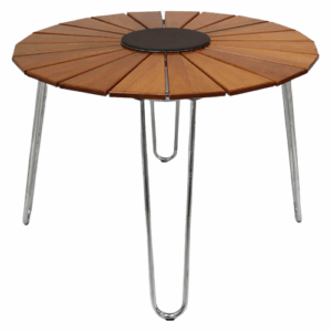 Mesa Redonda com Cooler, em Madeira e Alumínio