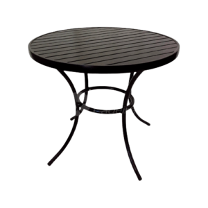 Mesa Redonda em Alumínio Ripado -Preto 75 x 97 cm