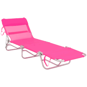 Cadeira Espreguiçadeira Textilene Alumínio Rosa