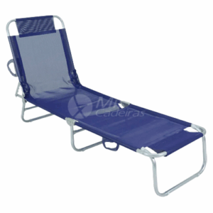 Cadeira Espreguiçadeira em Alumínio e Textilene Azul