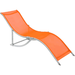 Cadeira Espreguiçadeira em S Alumínio Laranja