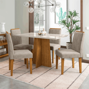 Mesa 4 cadeiras Ana 1,20 x 0,80