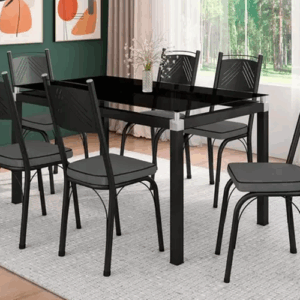 Conjunto Malva com 6 cadeiras 151