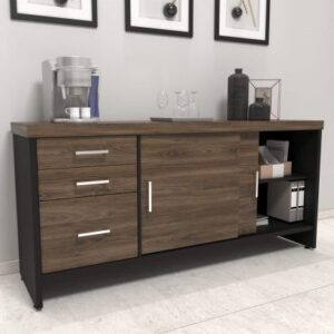 BALCÃO TAMBURATO COM GAVETAS II - CHARUTO/PRETO