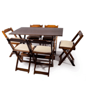 Conjunto Dobrável Com 6 Cadeiras estofadas