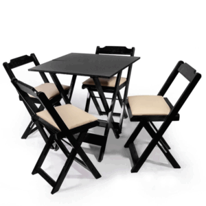 Conjunto dobravel 70x70 estofado