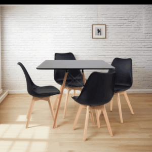 Jogo Jantar Mesa Eiffel Quadrada 80cm 4 Lugares