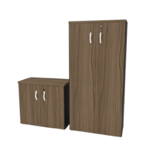 Kit 2 Peças Armário Escritório com 2 Portas, Balcão para Escritório 2 Portas
