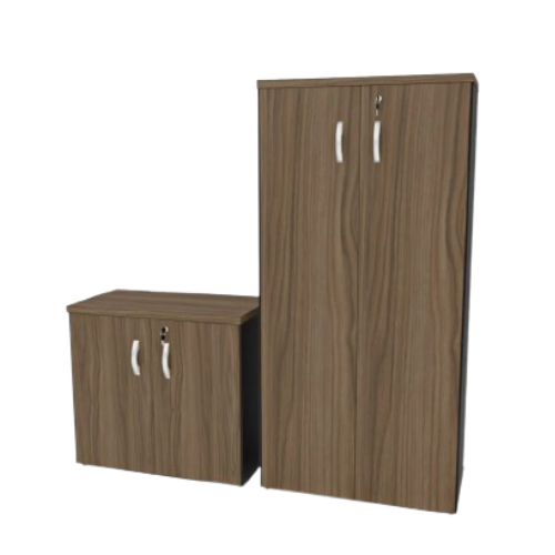 Kit 2 Peças Armário Escritório com 2 Portas, Balcão para Escritório 2 Portas