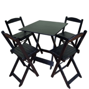 Conjunto De Mesa Bistro Dobravel Com 4 Cadeiras