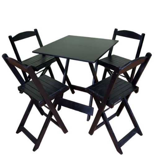 Conjunto De Mesa Bistro Dobravel Com 4 Cadeiras